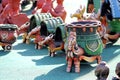 Traditional Horse cart Sculpture handcraft of clay Royalty Free Stock Photo