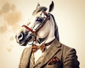 Elegant White Horse With Surreal Fantasy Style And Classic Americana Influence