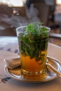 Moroccan mint tea in Marrakech, Morocco