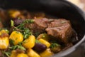 Traditional hot pot stew with meat and vegetables Royalty Free Stock Photo