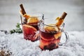 Traditional hot spicy mulled Gluhwein for Xmas Royalty Free Stock Photo