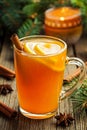 Traditional hot toddy winter drink with spices