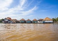 Traditional house in the bank of Musi River, Palembang, Indonesia.