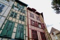 Traditional house in Bayonne city in french Basque country Royalty Free Stock Photo
