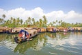 Traditional House boats, Alleppey, Kerala, India. Royalty Free Stock Photo