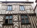 Traditional house with braces in Noyers sur Serein in the Yonne.