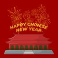 Traditional House Chine Concept For Happy Chinese New Year