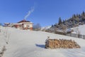 Traditional house in Fundatica village, Romania Royalty Free Stock Photo