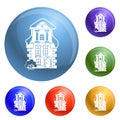 Traditional house icons set vector Royalty Free Stock Photo