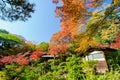 Traditional House in Japanese Garden Royalty Free Stock Photo