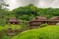 Traditional house in japanese garden Royalty Free Stock Photo