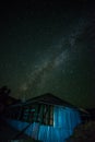 A Traditional House under millions stars Royalty Free Stock Photo