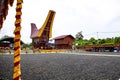 The traditional house of the Toraja and Arfak tribes stands on Mount Soribo Manokwari, West Papua.