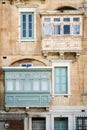 Traditional house window architecture detail la valletta old tow Royalty Free Stock Photo