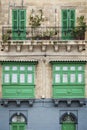 Traditional house window architecture detail la valletta old tow Royalty Free Stock Photo
