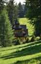 Traditional house in Zakopane Tatra mountains Royalty Free Stock Photo