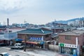 Traditional houses in the city of Suwon of South Korea near the Hwaseong Fortress, traditional landmark in the city of Suwon