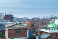 Traditional houses in the city of Suwon of South Korea near the Hwaseong Fortress, traditional landmark in the city of Suwon