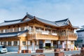 Traditional houses in the city of Suwon of South Korea near the Hwaseong Fortress, traditional landmark in the city of Suwon