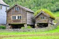 Traditional houses in Flam village in Norway