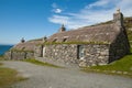 Traditional houses in an highland Scottish village. Gearrannan restored black houses, Isle of Lewis, Outer Hebrides.