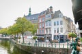 Traditional houses in the historic city of Leiden, Holland Royalty Free Stock Photo