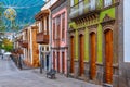 Traditional houses at the main street of Teror at Gran Canaria, Canary islands, Spain