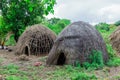 Traditional Houses in Mursi tribe village,