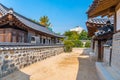 Traditional houses at Namsangol Hanok Village at Seoul, Republic of Korea Royalty Free Stock Photo