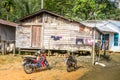 Traditional houses of the native people of indonesia in village