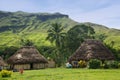 Traditional houses of Navala village, Viti Levu, Fiji Royalty Free Stock Photo