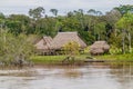 Houses in peruvian jungle Royalty Free Stock Photo