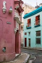 Traditional houses on a street in Old Havana in Cuba Royalty Free Stock Photo