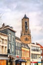 Traditional houses and St. Eusebius church in Arnhem, Netherlands