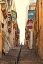 Traditional houses and stair in Valletta