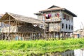 Traditional houses on stilts Royalty Free Stock Photo