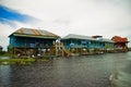 Traditional houses on stilts. Kampong Phluk village Siem Reap, Northern-central Cambodia Royalty Free Stock Photo