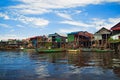 Traditional houses on stilts. Kampong Phluk village Siem Reap, Northern-central Cambodia Royalty Free Stock Photo