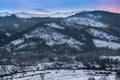 Traditional houses in Transylvania region, Apuseni Mountains, Romania, in winter Royalty Free Stock Photo