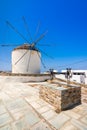 Iconic traditional Ios island, Cyclades, Greece. Royalty Free Stock Photo