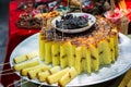 Traditional Hui Muslim halal cake at a street bazaar in Xian, China