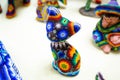 Traditional huichol bead ornament figures mexican culture Royalty Free Stock Photo