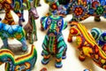 Traditional huichol animals bead ornament figures mexican culture