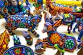 Traditional huichol bead ornament figures mexican culture Royalty Free Stock Photo