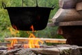 Traditional hungarian bogracs goulash soup