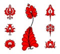 Traditional Hungarian embroidery floral elements Royalty Free Stock Photo