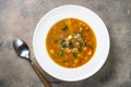 Traditional Hungarian goulash soup on the table. Royalty Free Stock Photo