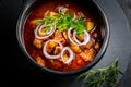 Traditional Hungarian goulash - stew of meat and vegetables with onions Royalty Free Stock Photo