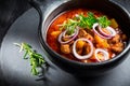 Traditional Hungarian goulash - stew of meat and vegetables with onions Royalty Free Stock Photo