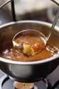 Traditional Hungarian homemade hot goulash soup Royalty Free Stock Photo